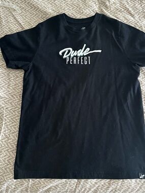 Dude Perfect Kids' Black Graphic Short Sleeve Tee